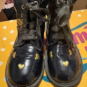 Black and Gold Heart Boots